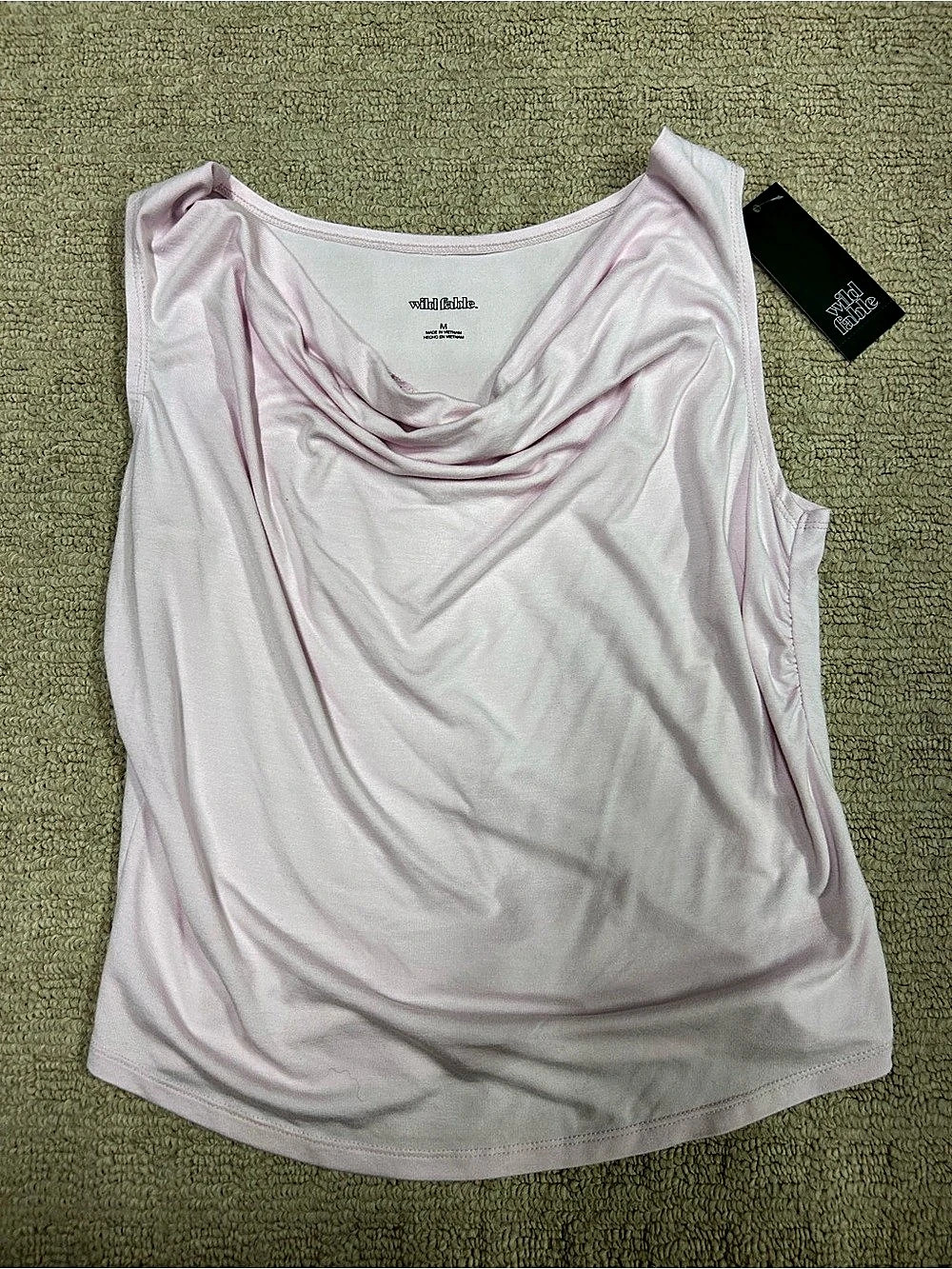 Wild Fable Women's Cowl Halter Tank Top Pink Medium